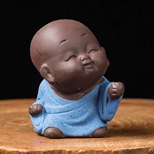 Rahyma Weiping - חימר סגול סיני/Zisha Teat Pet Gongfu פסלי נזיר קטנים, קישוט לאביזרי מגש תה קונגפו בבית ומשרד,