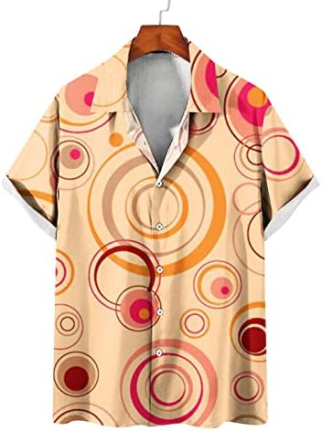 גברים חולצה הוואי גיאומטרית כפתור על חולצות שרוול קצר חולצות חוף חוץ חיצוניות חולצות ספורט חוף קיץ