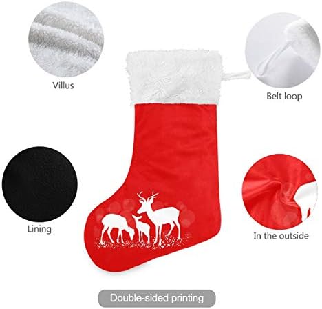 PIMILAGU ELK ELK גרבי חג המולד 1 חבילה 17.7 , גרביים תלויים לקישוט חג המולד