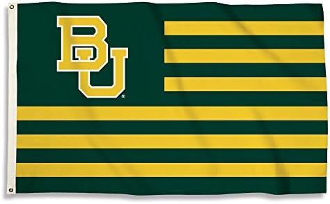 BSI Products, INC. - דגל Baylor Bears 3'x5 'עם גרמניות פליז כבדות - כדורגל BU, כדורסל וגאווה בייסבול - עמידות