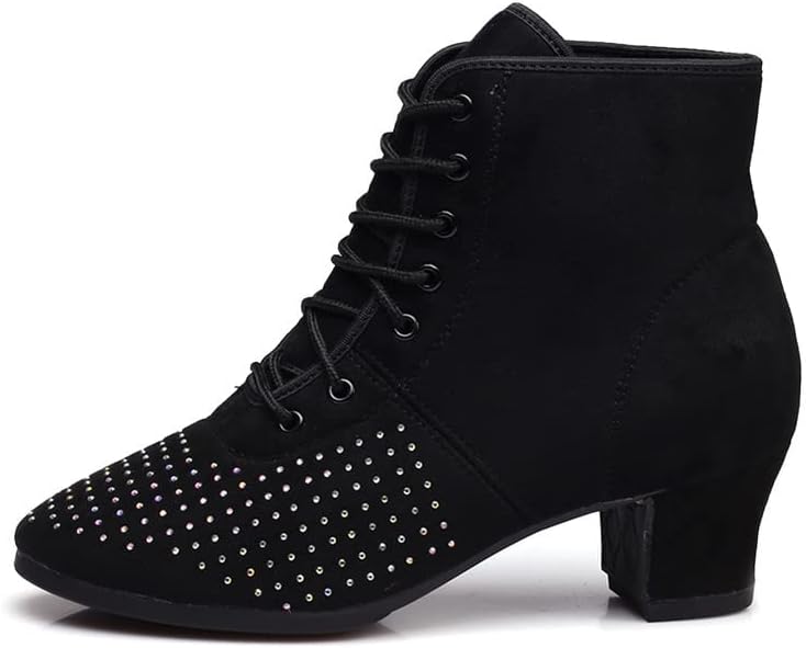 Aoqunfs נשים נעלי ריקוד לטיניות לטינית שרקמה נעלי ריקוד של סלסה מודרנית, 601 גרם סוליה-שחורה-2 סולית גומי ， US