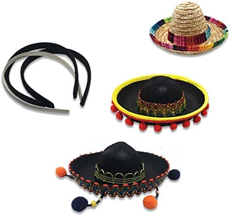 גואסלי 3 חבילה סומבררו כובעי מיני מקסיקני מסיבת כובע עם סרט לילדים בני בנות מבוגרים פיאסטה מקסיקני יום הולדת סינקו