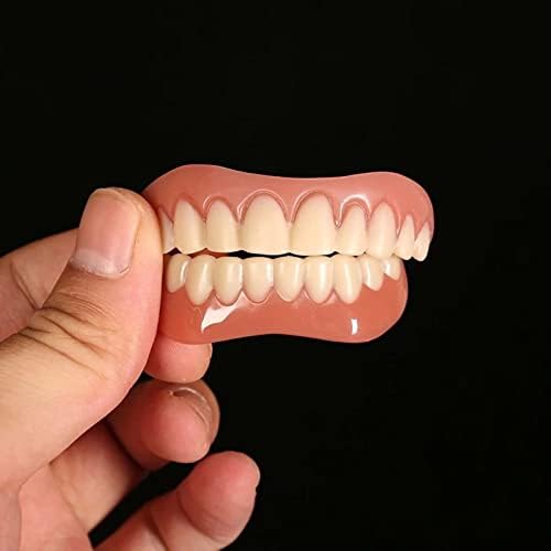 שיניים מזויפות, חזיתות תותבות קוסמטיות ללסת עליונה ותחתונה, חזיתות שיניים לשיקום שיניים זמני, טבע ונוח,