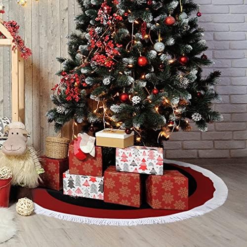שרירי חזה גורילה עץ חג המולד מחצלת חצאית עץ עץ עץ עם גדילים לקישוט חג המולד של מסיבת חג 48 x48