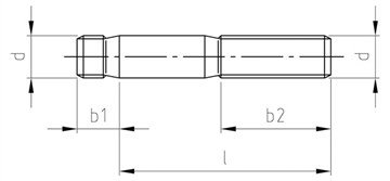 DIN 938 חתיכים מטריים, M16x100 ממ אורך נומינלי, מרכז רגיל, A4 נירוסטה