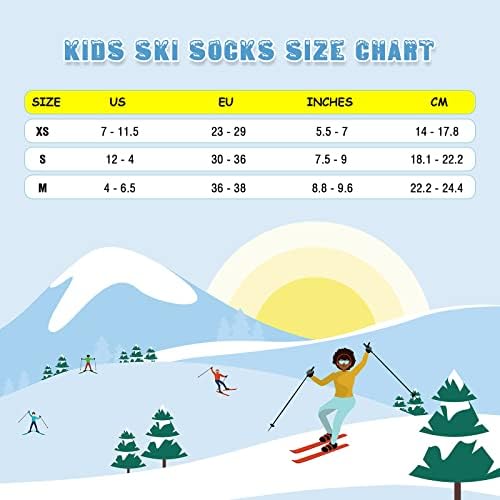 גרבי סקי לילדים 2 זוגות / 3 זוגות גרבי שלג עבים חמים לבנים בנות חורף סקי סנובורד