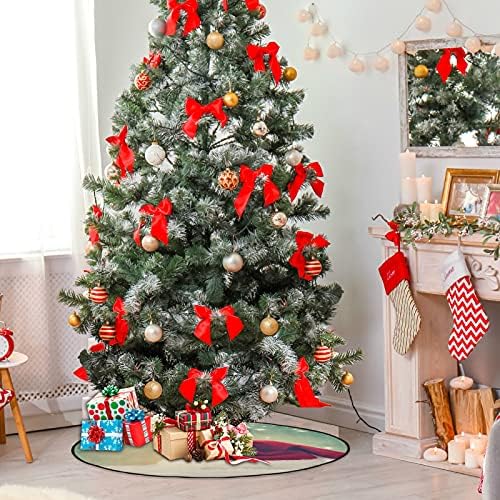 כובע סנטס חג המולד שלג עץ חג המולד מחצלת עץ אטום עץ עץ מגש שטיח מחצלת מתחת לאביזר עץ חג המולד למגן לרצפת