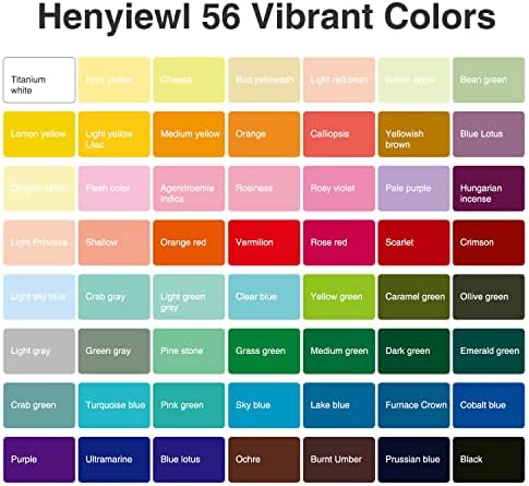סט צבע גואש, 56 צבעים על 30 מיליליטר עיצוב כוס ג ' לי ייחודי בתיק נשיאה, גואש ציור בצבעי מים אטום אספקת אמנות