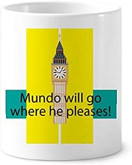 Mundo יגיעו לאן הוא נעים! מברשת שיניים מחזיקת עט ספל עמדת עמדת עיפרון