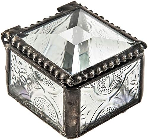 ארגז טבעת ויטראז 'קופסת תכשיטים דקורטיבית מזכרת מתנה לחתונה מתנה צלול וינטג' דוולין קופסה 522