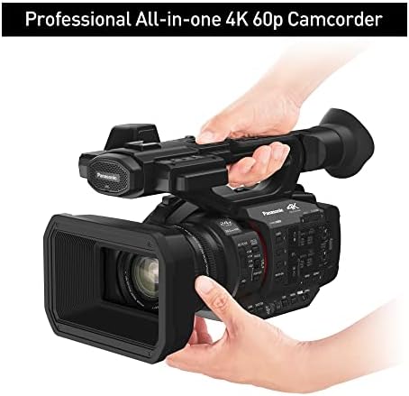 מצלמת וידאו פנסוניק, איכות מקצועית 4 ק 60 פ, חיישן 1.0 אינץ', עדשת זווית רחבה 24.5 מ מ וזום אופטי פי 20,