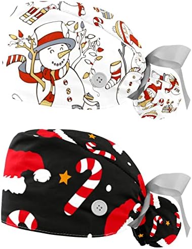 2 מחשבים לחג המולד איש שלג אחות קרצוף מכסים נשים שיער ארוך שיער מתכוונן כובע גולגולת גולגולת גודל אחד