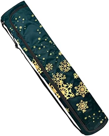 חג המולד זהב פתית שלג יוגה מחצלת עם רצועת כתף יוגה מחצלת תיק חדר כושר תיק חוף תיק