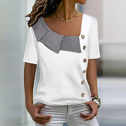 חולצות נשים אופנת 2023 בועת צוואר עגול מזדמן בועה שרוולים קצרים חולצות טוניקה חולצות עליונות