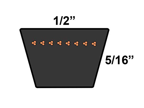 D&D Powerdrive A20/4L220 V חגורה, 1/2 x 22 OC, קטע, גומי