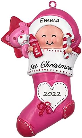 נערת התינוקות המותאמת אישית שרף ראשונה קישוט חג המולד 2022 חרוט