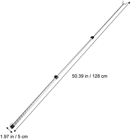 50.4 ארוך להגיע מקל נשלף להגיע מקל ארון מוט טלסקופית ארוך מוט עבור בגדים, תריסים, ארון, וילון, מדף, תקרה, כסף