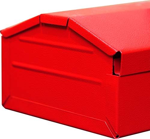 אדום גדול TB102 טורין 16 קופסת כלי פלדה ניידת בסגנון הירך עם סגירת תפס מתכת, אדום