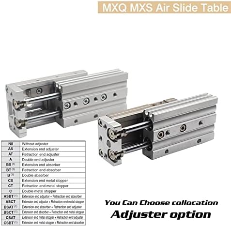 סוג NESHO מוט כפול מסילה שקופית אוויר צילינדר פנאומטי MXS12-100 MXQ16 MXS12L MXQ16L נשא 12 מכה 16 ממ 10-125