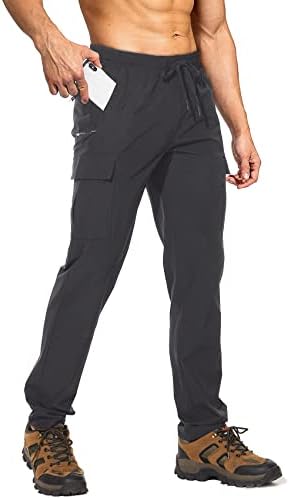 מכנסי עבודה מהיר של מטען יבש לגברים מכנסי טיול קלים משקל קל משקל מכנסי רוכס