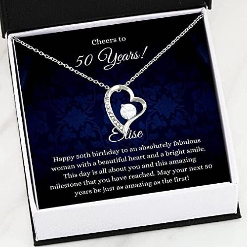 תכשיטים בכרטיסי הודעה, שרשרת בעבודת יד - תכשיטים שמחה מתנת יום הולדת 50 לחבר נשים, מתנת תכשיטים ליום הולדת, מתנת