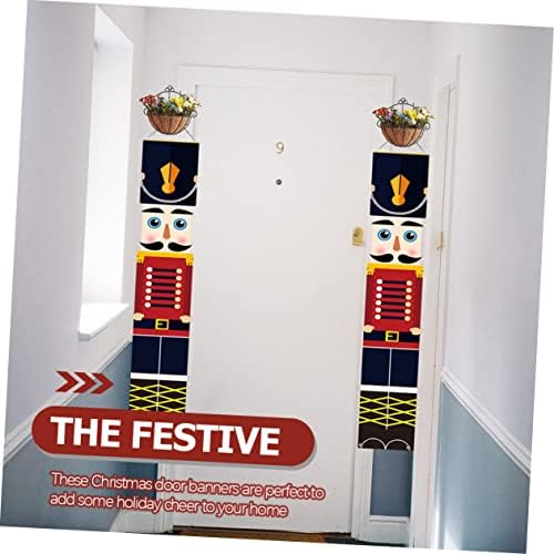 Bootoyard 1 זוג מצמדי חג מולד שחור דלת קדוש שופע דלת חיצונית קישוטי גן קישוטי חג המולד מרפסת ברוך הבא שלט מפצח