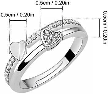 מתקפל טבעות אהבת לב פתיחת נשים של טבעת יצירתי טבעת תכשיטי יום הולדת הצעת מתנת כלה אירוסין טבעות