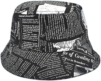 יוניסקס דייג כובע עיתון ישן דפוס עיתון מודפס כובע אגן טרנד Sunhat Harajuku כובע חיצוני כובע חיצוני