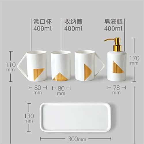 SXYMKJ סט קרמיקה כוס שיניים סט שיניים ציוד אמבטיה קישוט עצם שטיפת שירותים סין סין