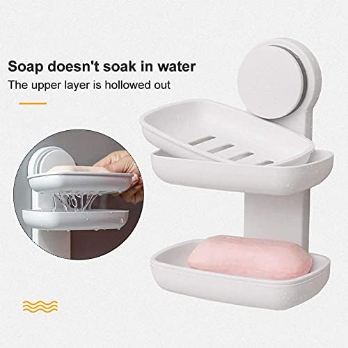 מחזיק סבון Lixfdj, תבשיל סבון רכוב על קיר, מחזיק קופסאות סבון שכבה כפולה לחדר אמבטיה ומטבח ביתי //