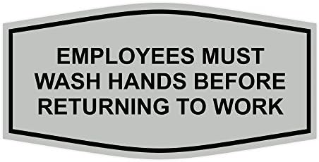 עובדים מפוארים חייבים לשטוף ידיים לפני שהם חוזרים לשלט עבודה - קטן
