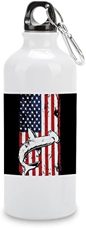 דגל אמריקאי פטיש פטיש בקבוקי מים אלומיניום עם קרבינר ספל נסיעות בספורט לשימוש חוזר לקמפינג אופניים