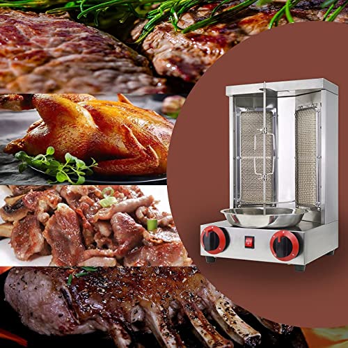 Li Bai Shawarma Machine Kebab Grill Grill גז אנכי Buryler Gyro Beat Rutisserie עם 2 מבער למסעדה גן ביתי