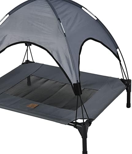 טיול נייד של צ'רלי מיטת חיות מחמד מוגבהת עם אוהל חיצוני מתקפל באוהל חיות מחמד בדים עמיד בד קמפינג מקלט שמש גוש