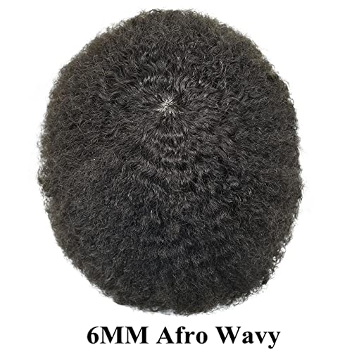 סינגה שיער האפרו פאה עבור שחור גברים ברזילאי שיער טבעי קינקי מתולתל החלפת מערכת 6 ממ גלי נוכריות