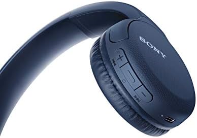 אוזניות אלחוטיות של Sony WH-CH510: אוזניות Bluetooth אלחוטיות על האוזן עם מיקרופון לשיחת טלפון, כחול