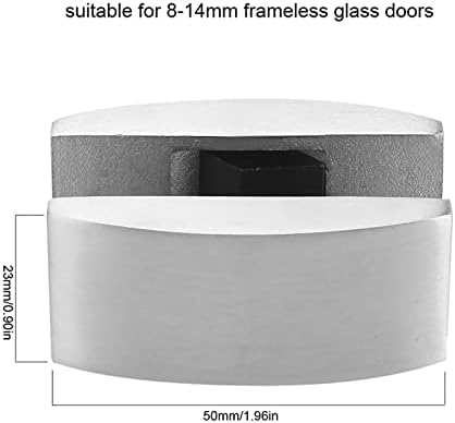 PLPLAAOO 304 מדריך תחתון רצפת נירוסטה החלפת דלתות זכוכית הזזה ללא מסגרת מתכווננות לעובי זכוכית של 8-14 ממ / 0.31-0.55