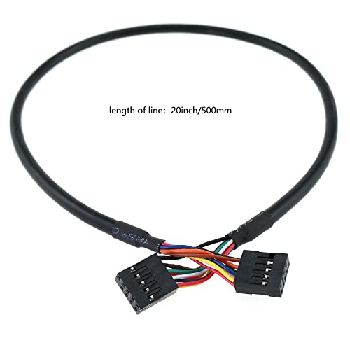 Luorng 0.5M USB 2.0 9 pin נקבה עד נקבה כבל כותרת של לוח אם