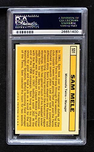 1963 Topps 531 SAM MELE MINNESOTA תאומים PSA PSA 7.00 תאומים