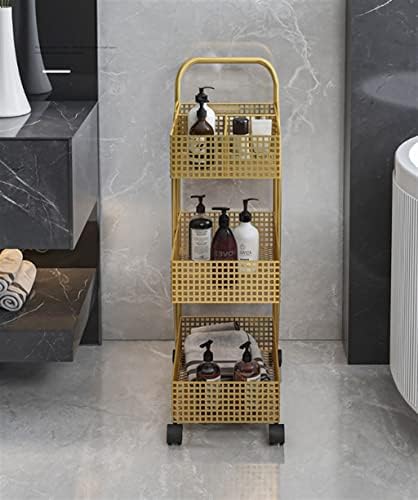 מדפי ברזל סקנדינבי של ZSEDP מתכת חדר שינה מטבח מתכת נשלפת אמבטיה עם גלגלים עגלת גלגלים