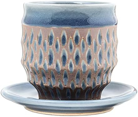 Novica Blue Falls Celadon Curamic Cup and Shucer