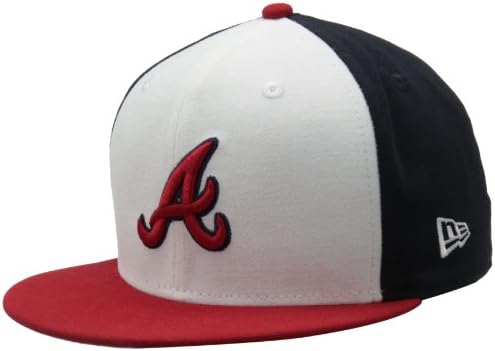 ליגת הבייסבול אטלנטה בראבס לבן קדמי בסיסי 59 חמישים מצויד כובע