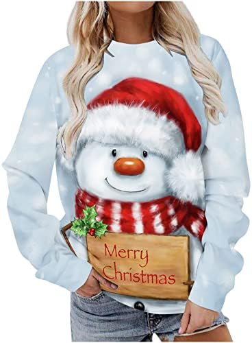 נשים גדול חולצות חג המולד תלבושות עבור החבר הצעיר חברה חמוד איש שלג צבי מזדמן בסוודרים חולצות