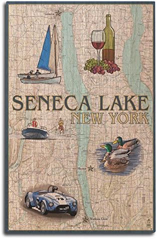 אגם סנקה, ניו יורק, שלט קיר מעץ ליבנה