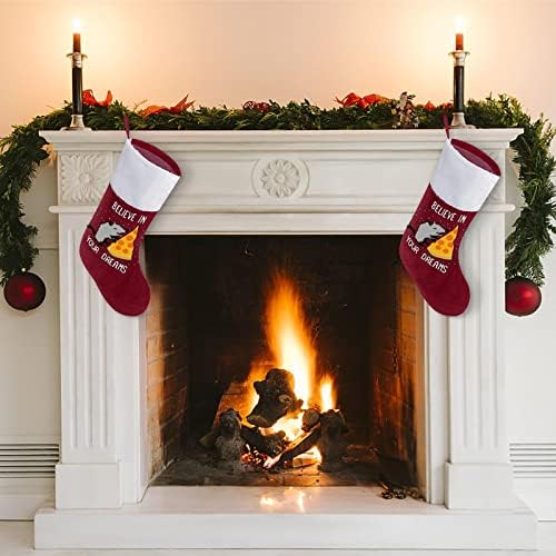 האמינו בחלומות שלכם גרב גרביים תלויים מדפיסים קישוטי אח עץ חג המולד