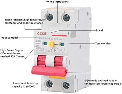 AXTI 2P 4P 230V RCBO MCB 30MA מפסק זרם זרם שיורי עם הגנה על זרם יתר והדליפה 6-63A YCB6HLN-63 פלוס