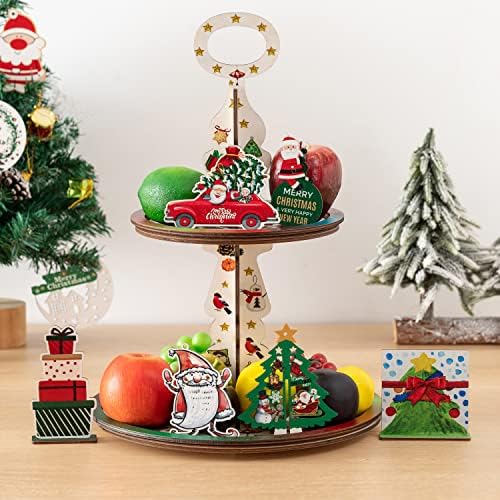 מגשי עוגיות שכבות חג המולד עבור עוגיות צוואר הרחם עוגיות חווה עיצוב מטבח מגשי שכבות עומדים לשולחן קפה שולחן