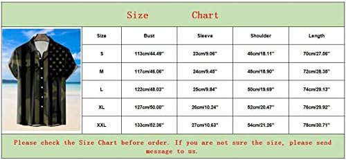 ZDDO 4 ביולי כפתור גברים למטה חולצות, שרוול קצר וינטג 'דגל אמריקאי צמרות קיץ חוף חוף פטריוטי חולצה מזדמנת