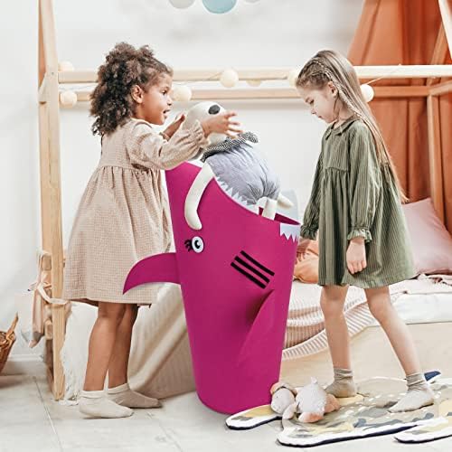 כריש כביסה סל לילדים ילדה כביסת עבור בנות תינוק סל עבור משתלת צעצוע סלי אחסון גדול אחסון סל עם ידיות בגדי