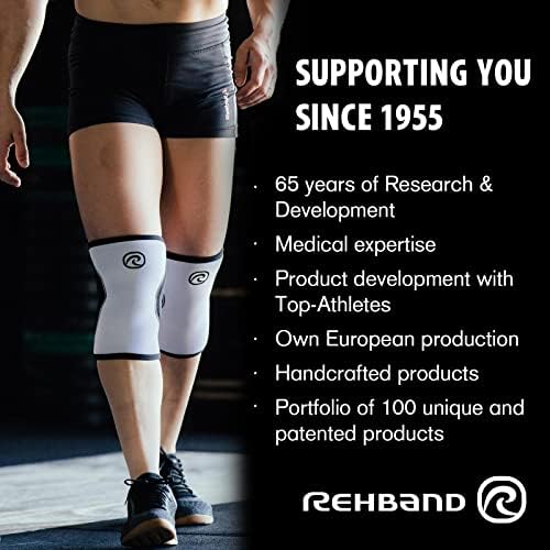 REHBand 7 ממ ניאופרן קלאסי V שרוול ברך, תמיכה בברך לפיתוח גוף, הרמת כוח, קרוספיט והרמת משקולות כבדה